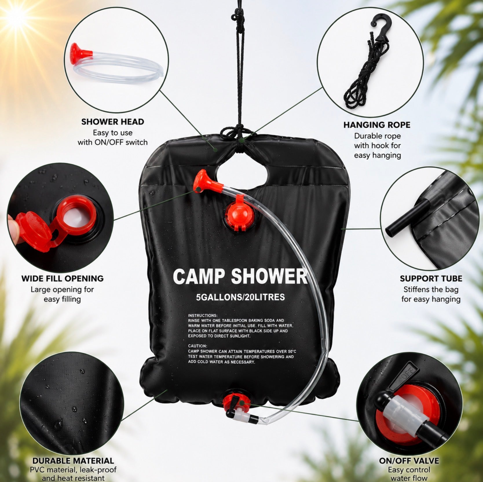 20L Solar shower bag