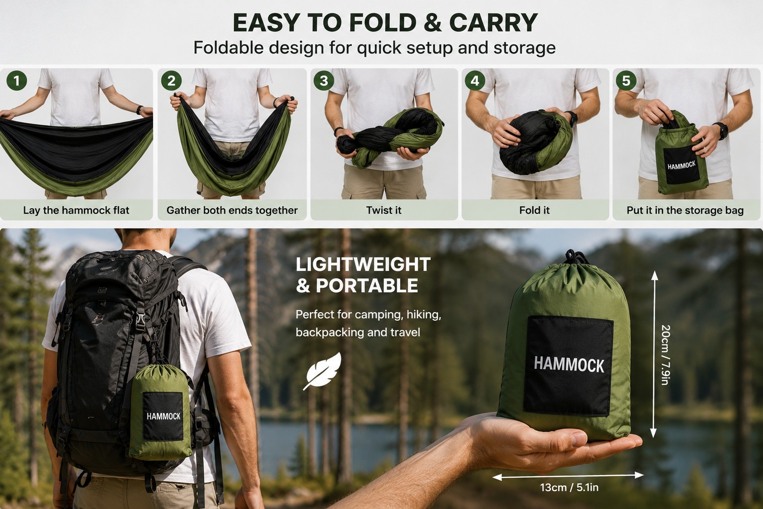 Outdoor Camping Hammock Portable