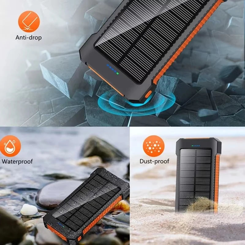 Lenovo 500000mah Solar Power Bank 500000mAh with LED Flashlight & Compass