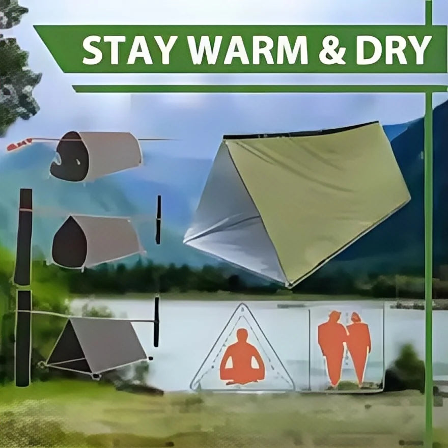 Person Emergency Survival Shelter - Waterproof Mylar Tent