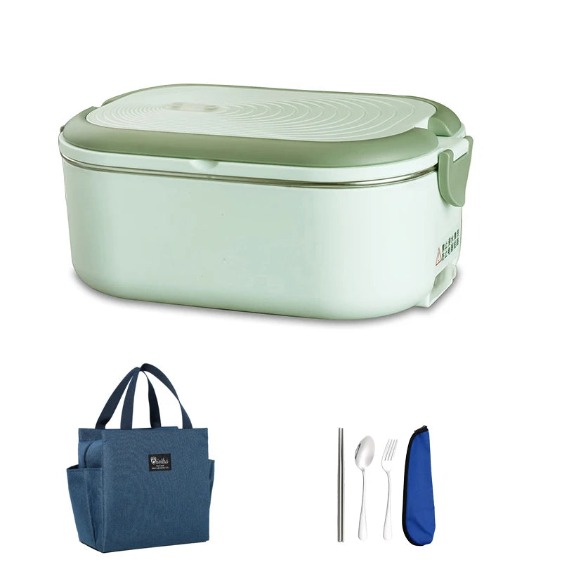Electric Heating Lunch Box - Stainless Steel Portable Food Warmer