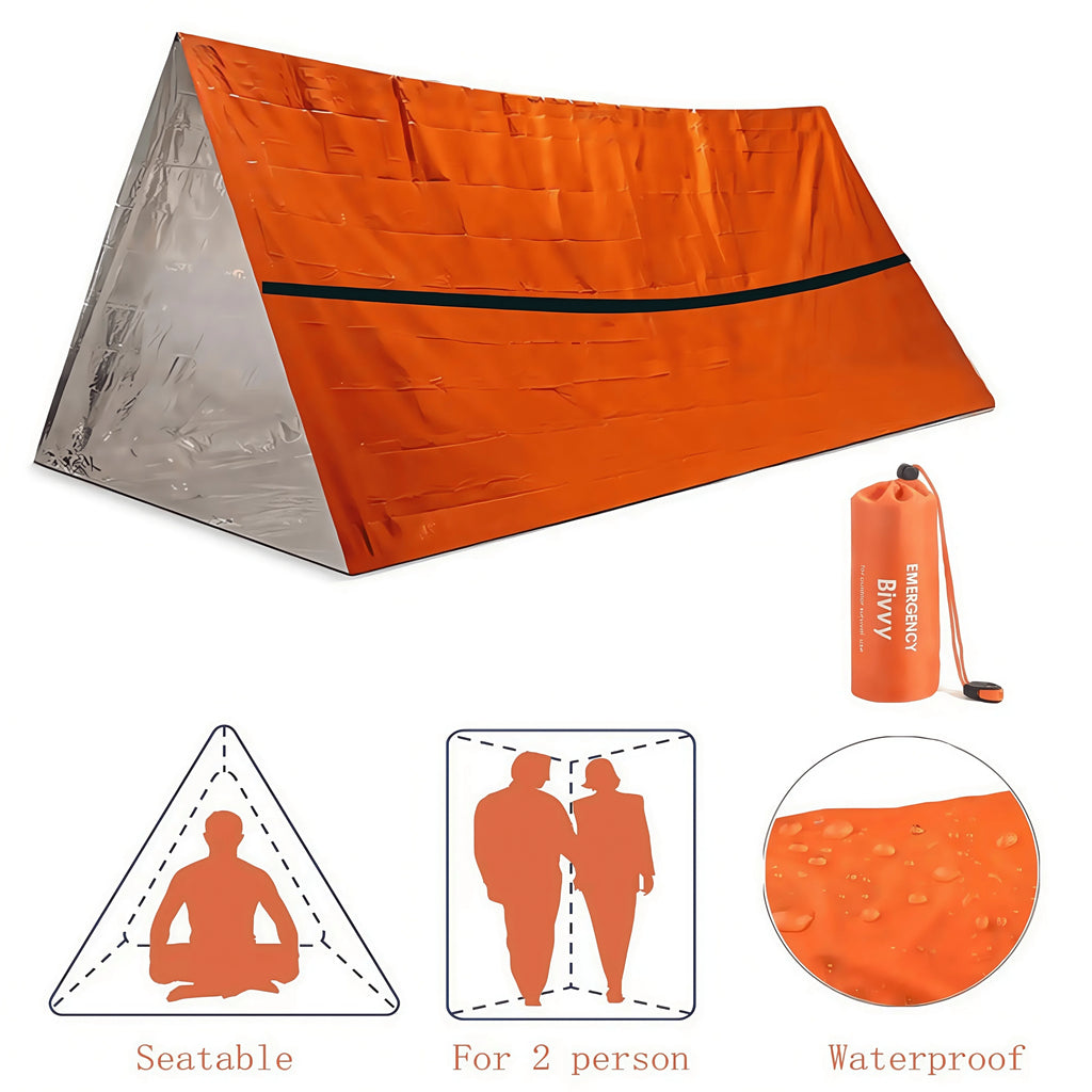 Person Emergency Survival Shelter - Waterproof Mylar Tent
