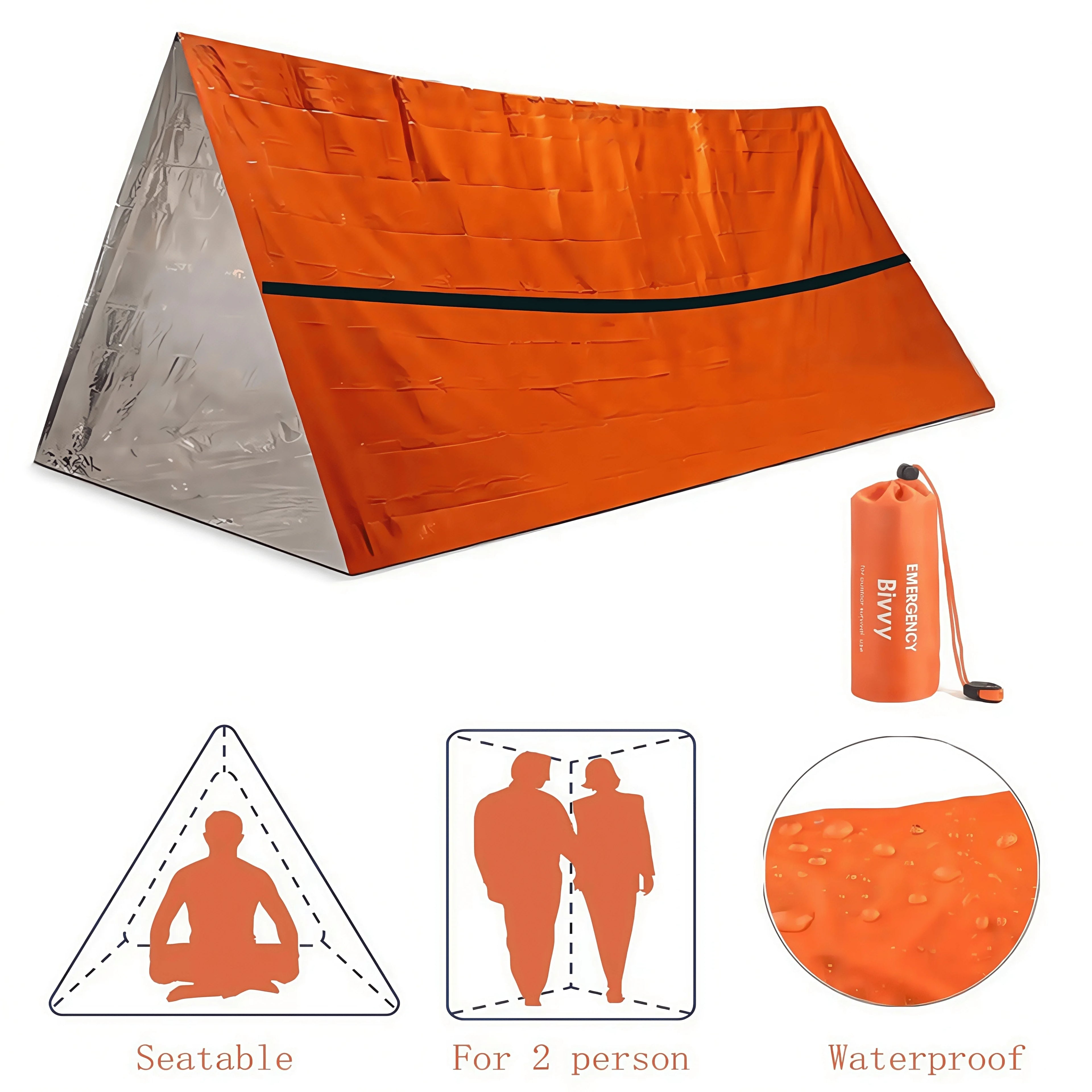Person Emergency Survival Shelter - Waterproof Mylar Tent