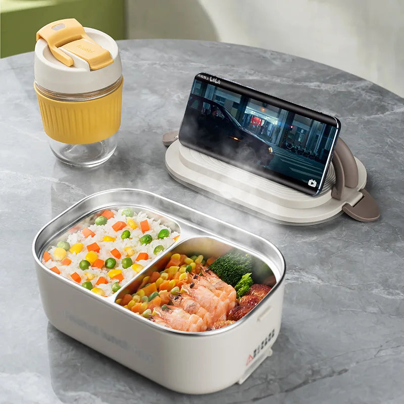 Electric Heating Lunch Box - Stainless Steel Portable Food Warmer