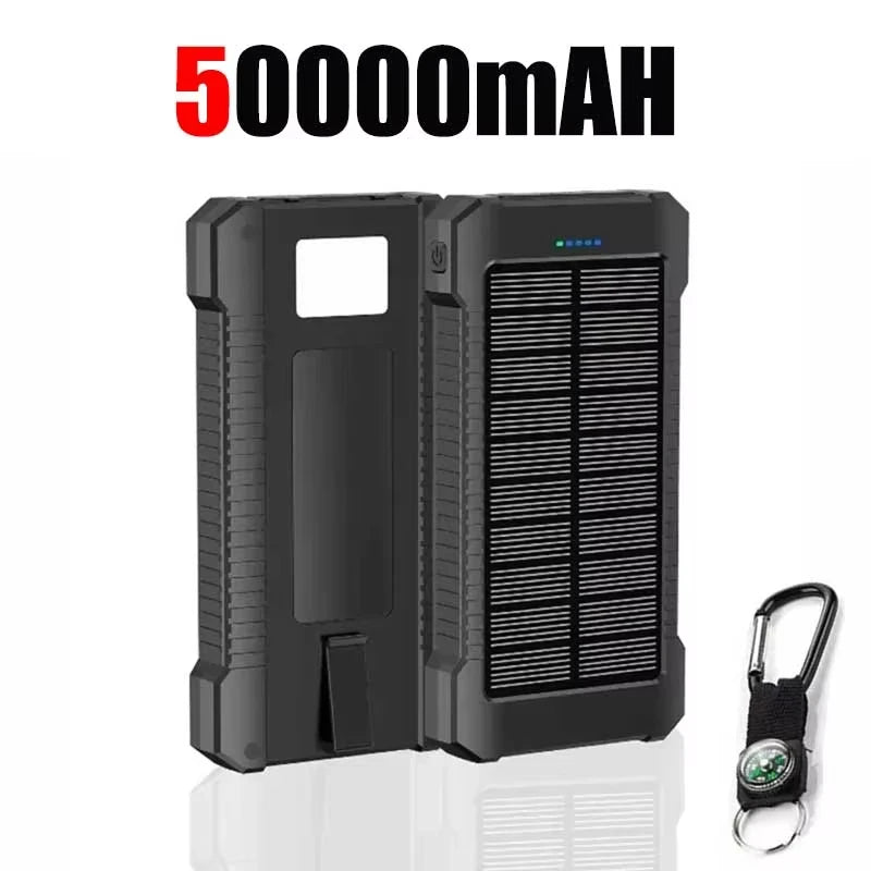 Lenovo 500000mah Solar Power Bank 500000mAh with LED Flashlight & Compass