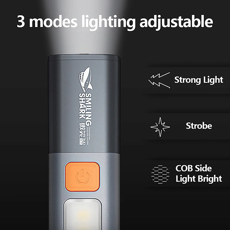 Rechargeable LED Camping Lantern – High-Power Flashlight with Hanging Hook