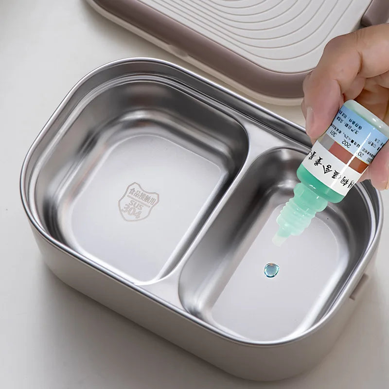 Electric Heating Lunch Box - Stainless Steel Portable Food Warmer