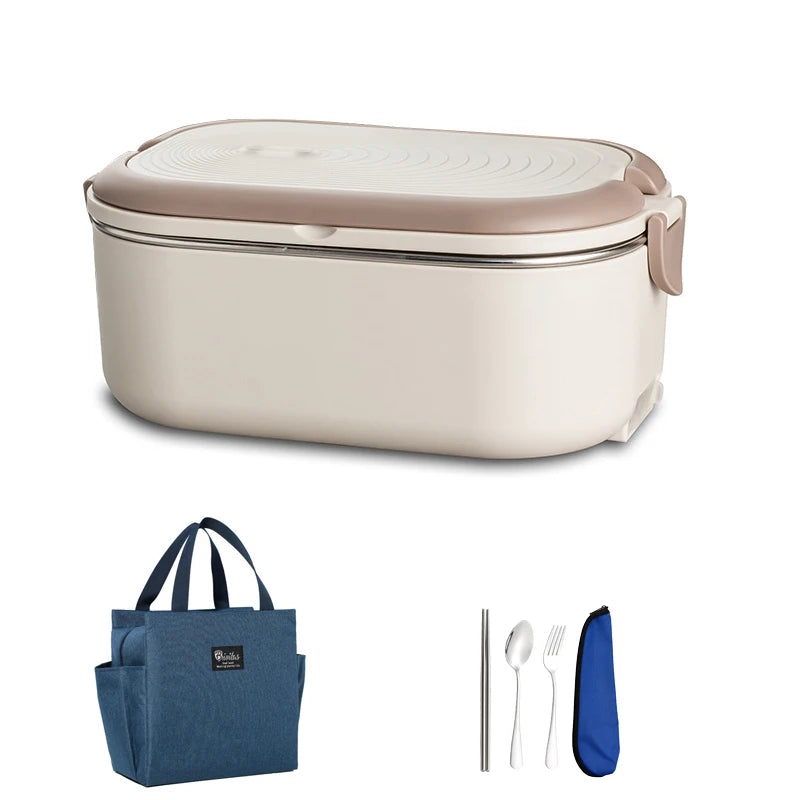 Electric Heating Lunch Box - Stainless Steel Portable Food Warmer